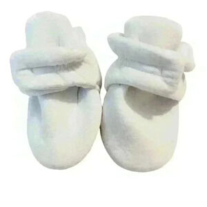 Baby Cozy White Cotton Booties Stay On Non Slip